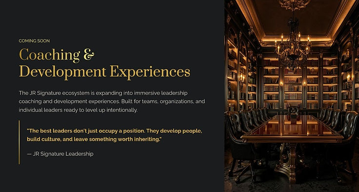 A grand candlelit private library with a long polished conference table — the coaching and development library
