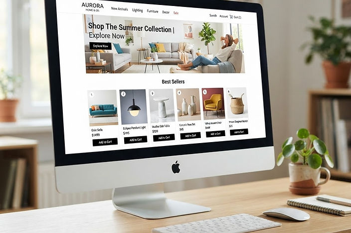 E-commerce Website on iMac