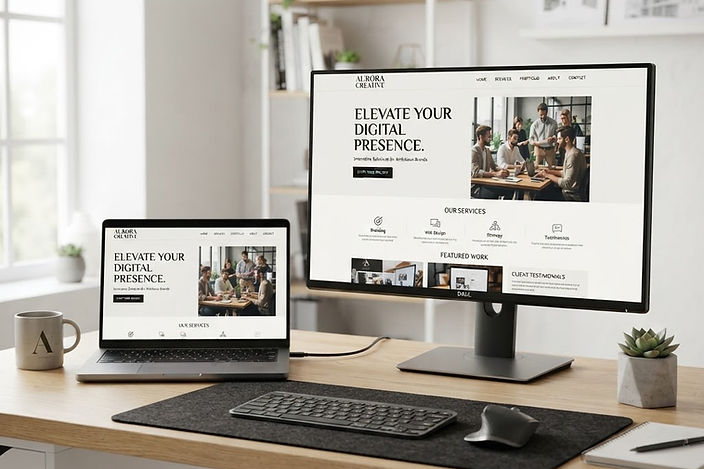 Bright minimalist design studio