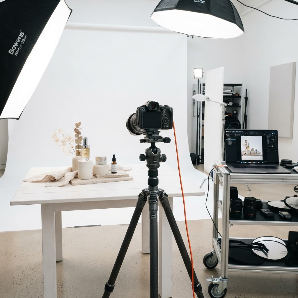 Professional product photography studio shoot