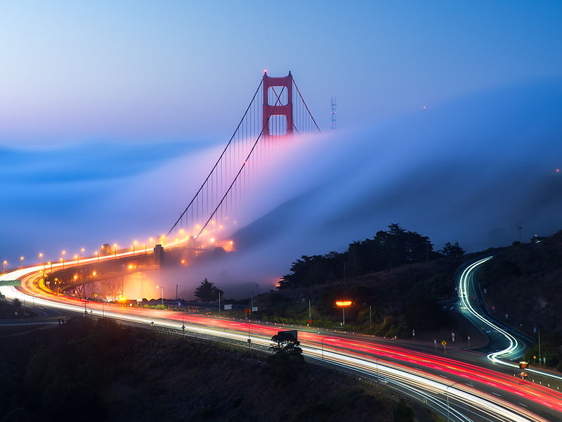 Golden Gate Bridge at golden hour