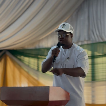 Addressing supporters