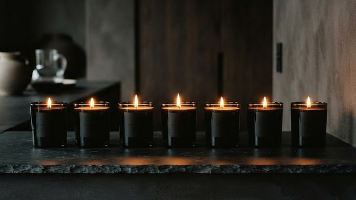 Tom Ford Private Blend candles: Oud Wood, Tobacco Vanille, Neroli Portofino at home
