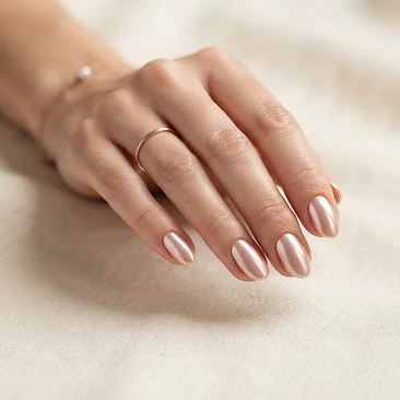 Rose-gold chrome finish nails