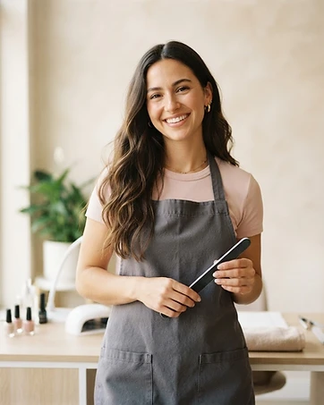 Aisha Naidoo, nail technician at Nail Bar (fictional demonstration profile)