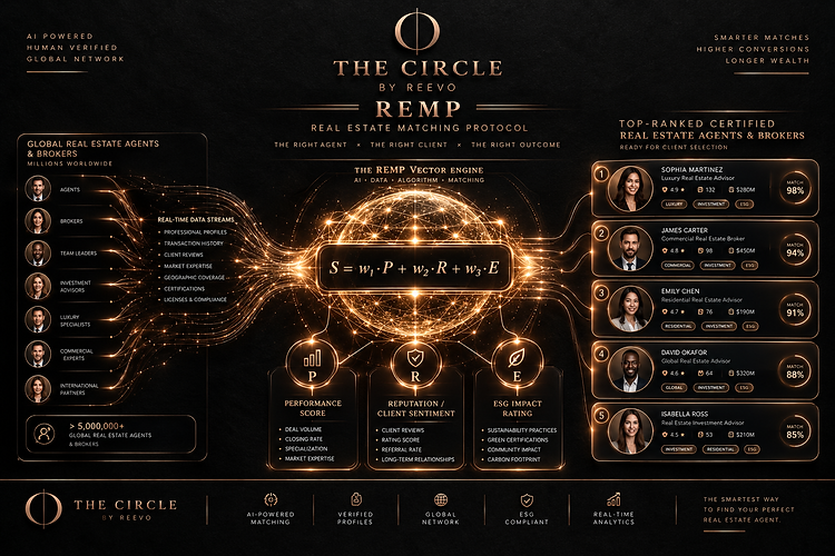 The REMP engine — AI-powered, human-verified matching from global data streams to top-ranked certified agents