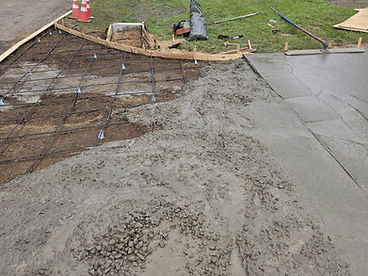 Driveway Pour in Progress