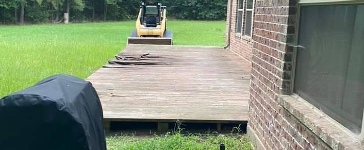 Old weathered wood deck before it was removed