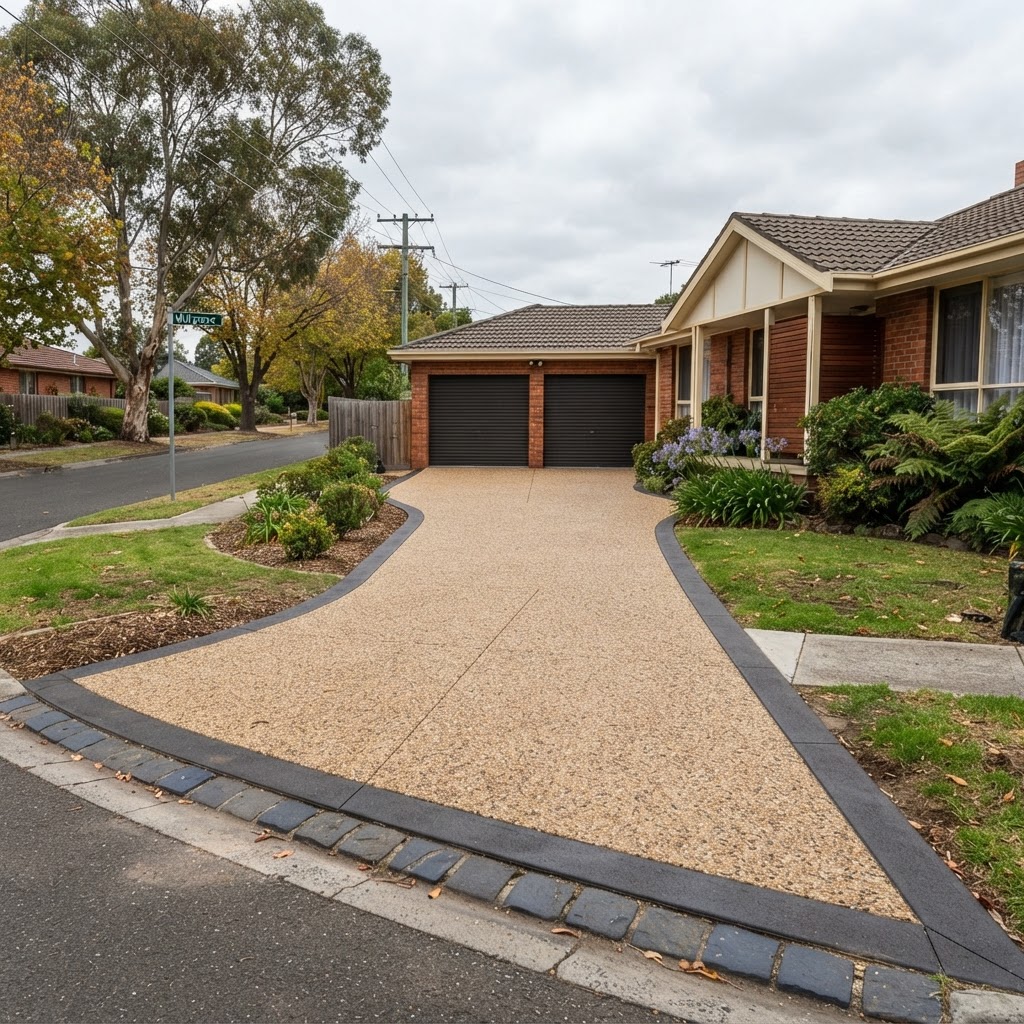 Exposed aggregate driveway upgrade, Mulgrave 55m²