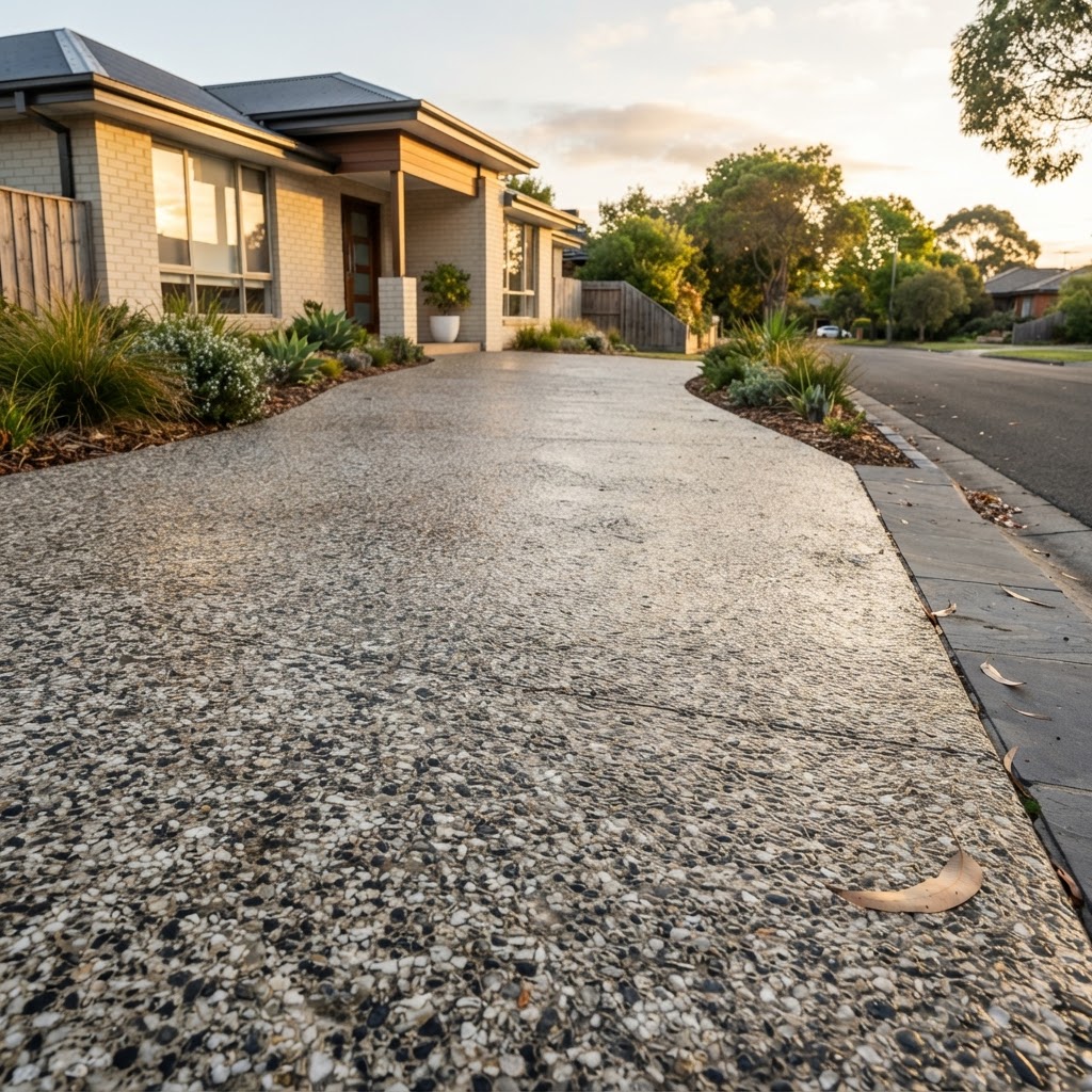 sealed exposed aggregate driveway in Brighton VIC