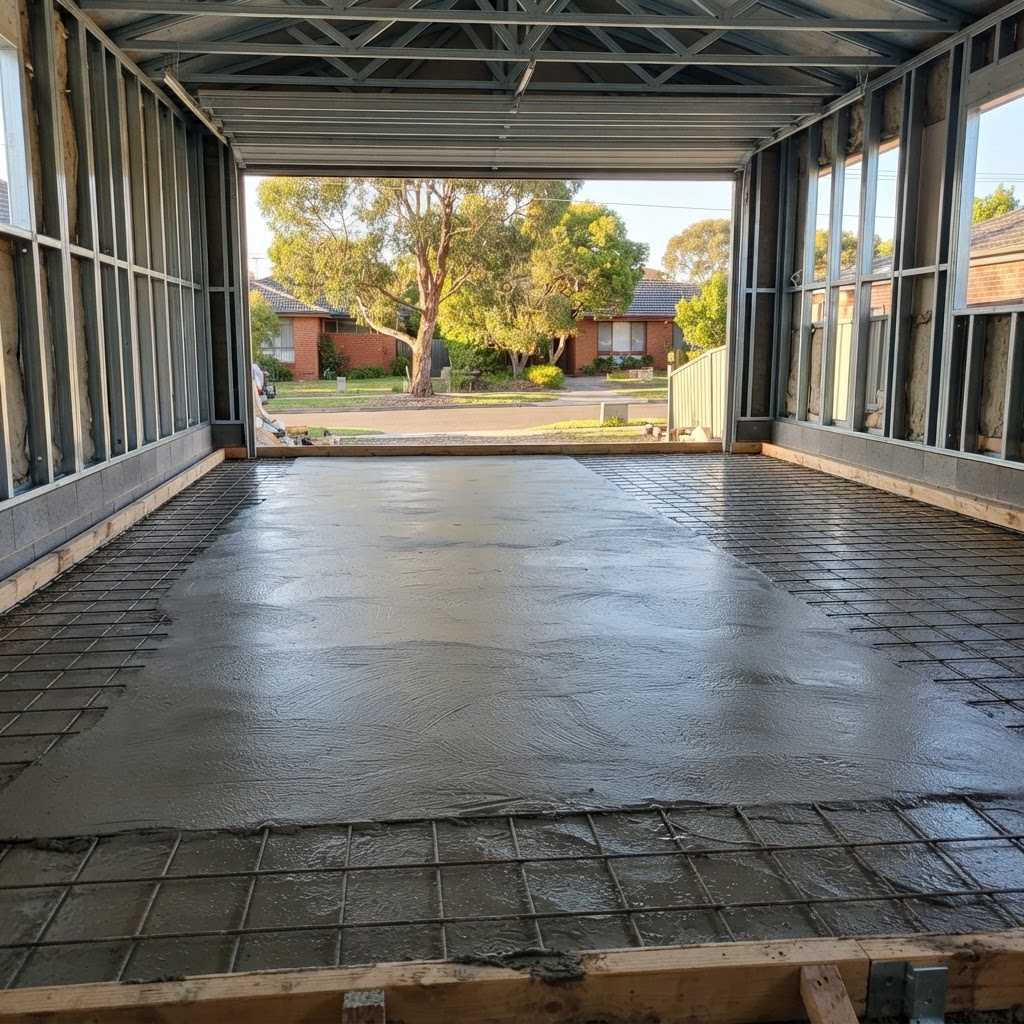 concrete garage slab pour in Brighton VIC