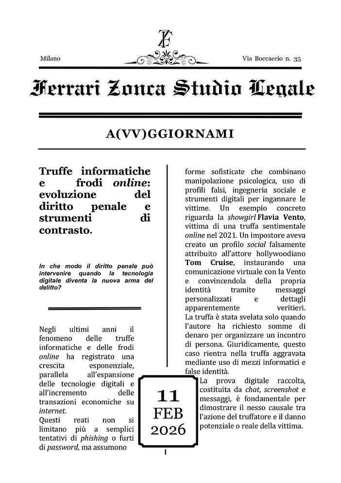 Truffe informatiche e frodi online: evoluzione del diritto penale e strumenti di contrasto - pagina 1