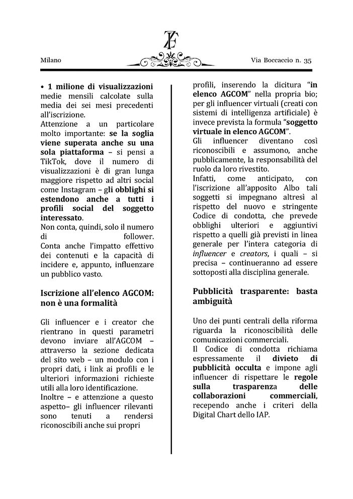 Influencer, vi siete iscritti all'albo AGCOM? Attenzione al Codice di Condotta - pagina 2