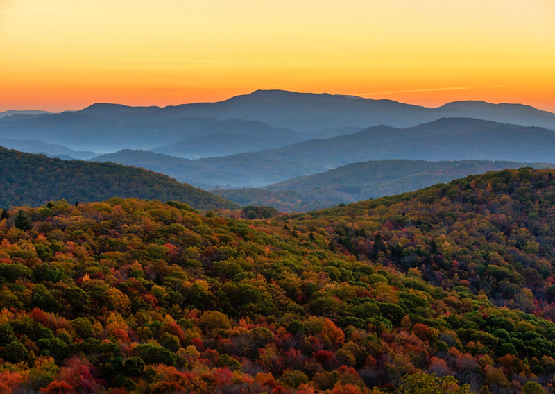The Blue Ridge Mountains above Galax, Virginia