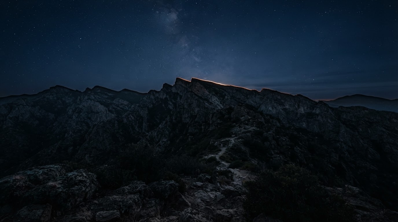 Mountain overlook at night