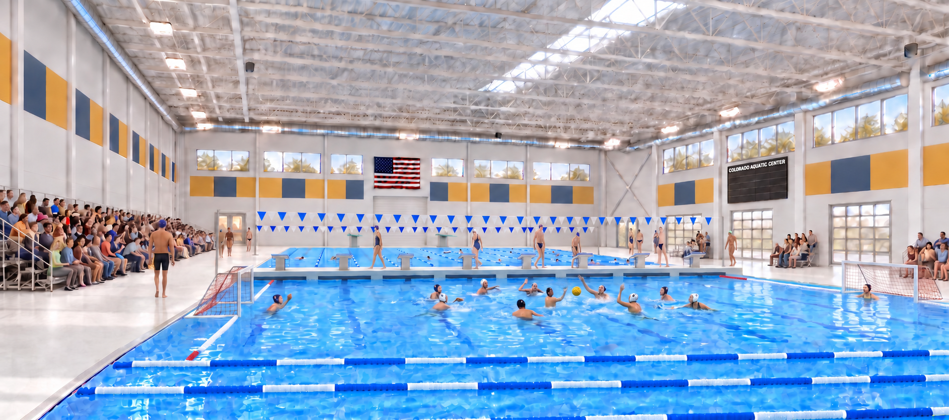 Colorado Aquatic Center main pool interior conceptual rendering