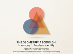 Overlapping translucent circles and triangles forming an abstract symbol