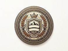 Vintage logo badge with an ornate border and wheat flourishes