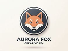 Friendly geometric fox mascot head inside a circular badge