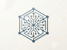Geometric technology logo mark built from connected circuit nodes