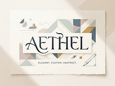 Line of elegant custom lettering drawn as an abstract nonsense word