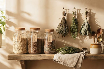 Raw ingredients on a kitchen counter