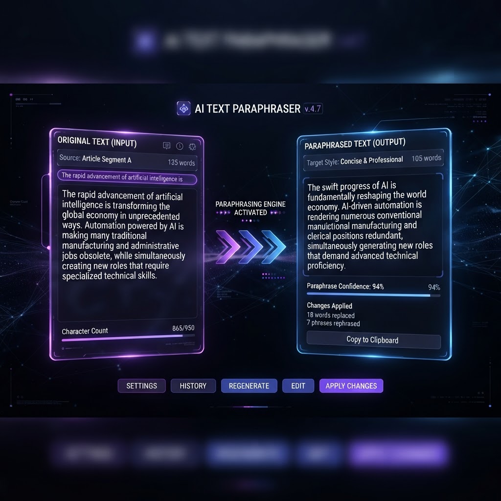 Paraphrasing Tool preview