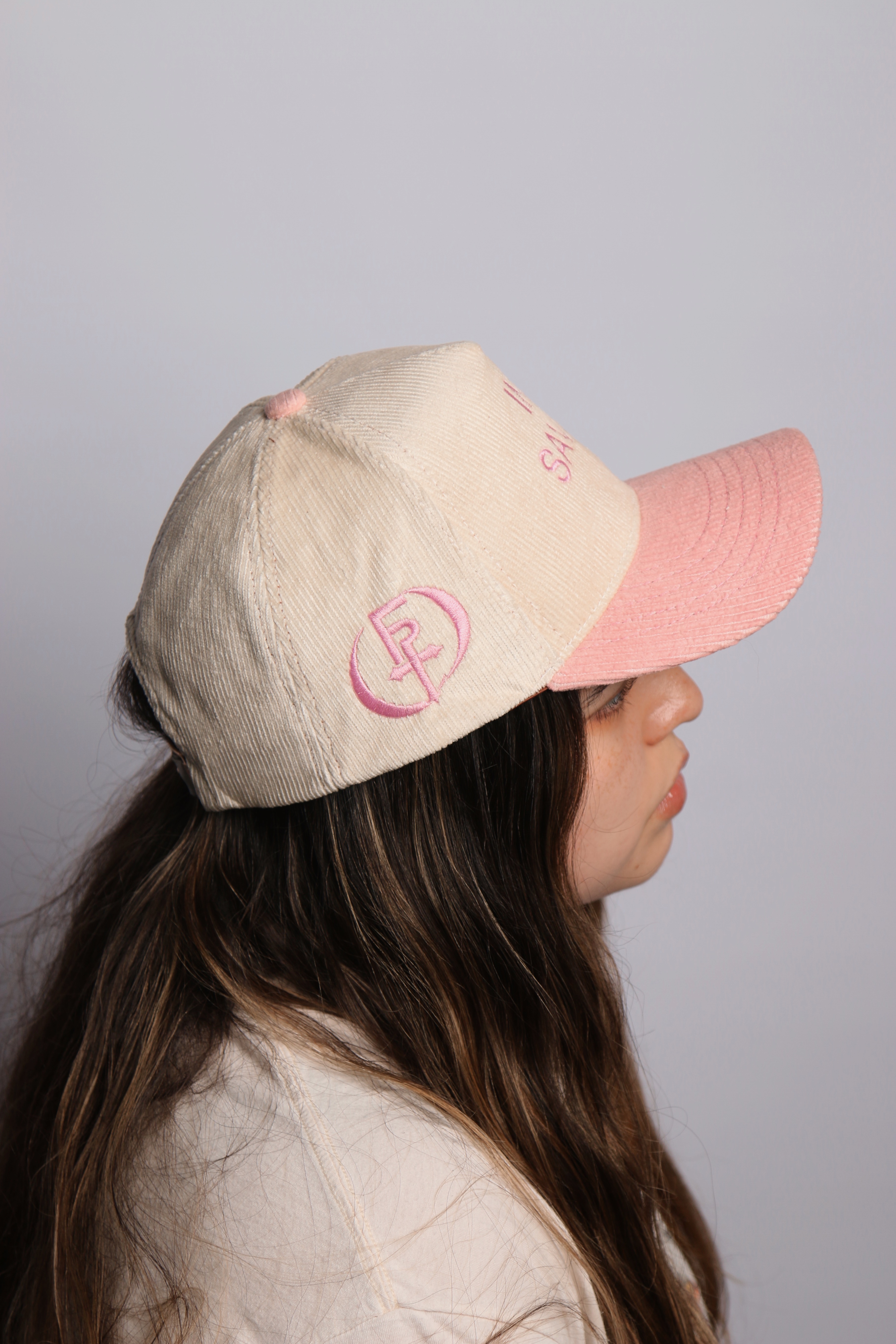 "I'm Saved" Pink Corduroy Hat
