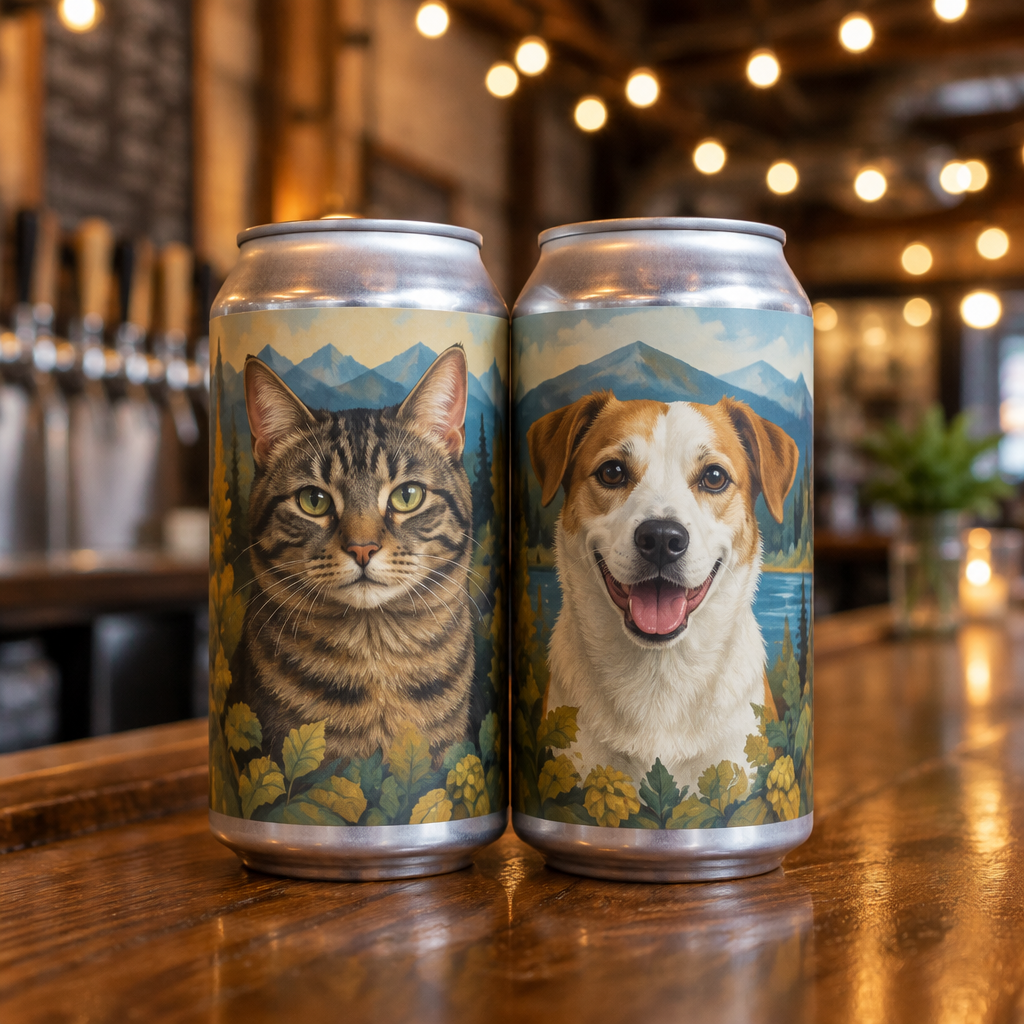 Two special-edition beer cans