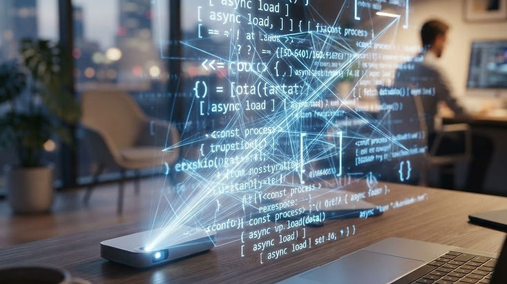 Conceptual illustration of structured data and computer code for SEO