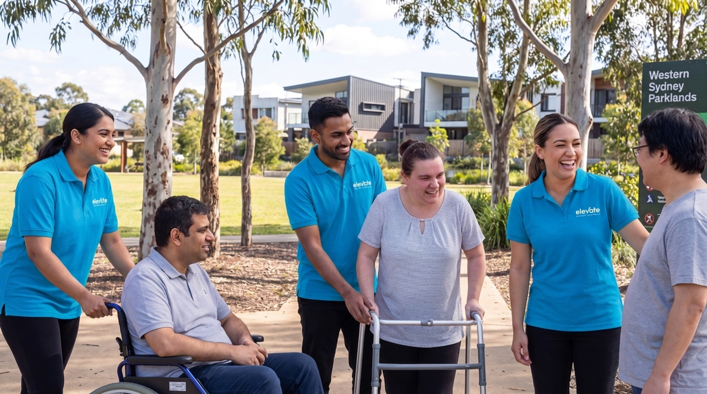 Elevate Support Australia team supporting participants