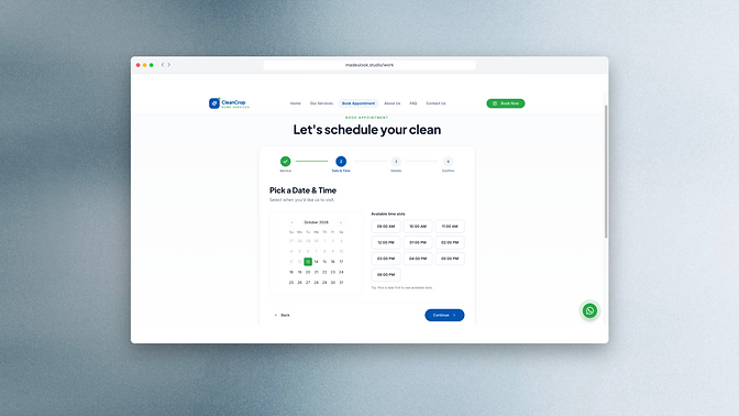 CleanCrop — appointment