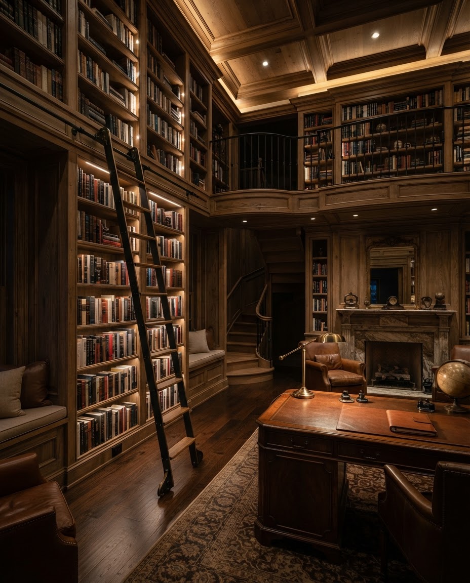 Biblioteca residencial sob medida — T2 Marcenaria
