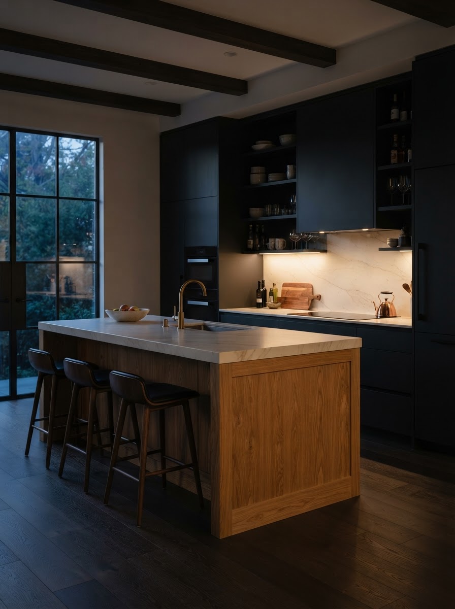 Cozinhas planejados sob medida em madeira natural — T2 Marcenaria