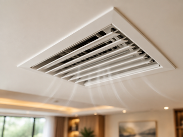Clean modern HVAC vent in a bright residential home