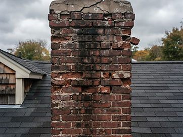 Chimney before-and-after service illustration — before