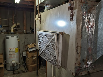 HVAC before-and-after service illustration — before