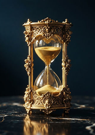 Ampulheta dourada — tempo e estratégia