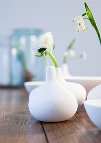 Bouquets et compositions florales présentés dans des vases