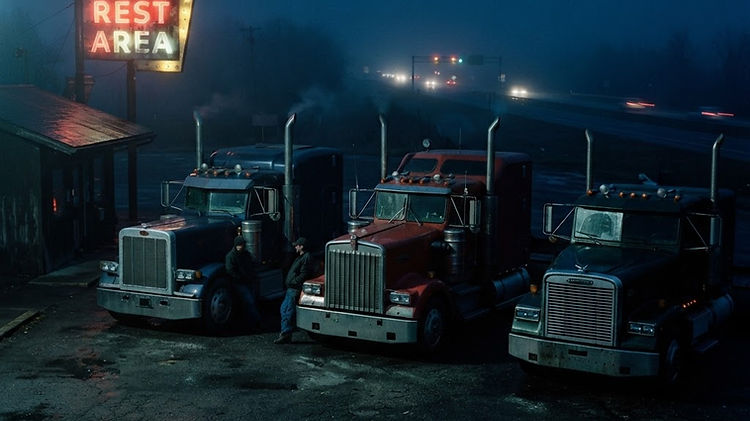 Morke Group Trucks auf der Nachtstrecke