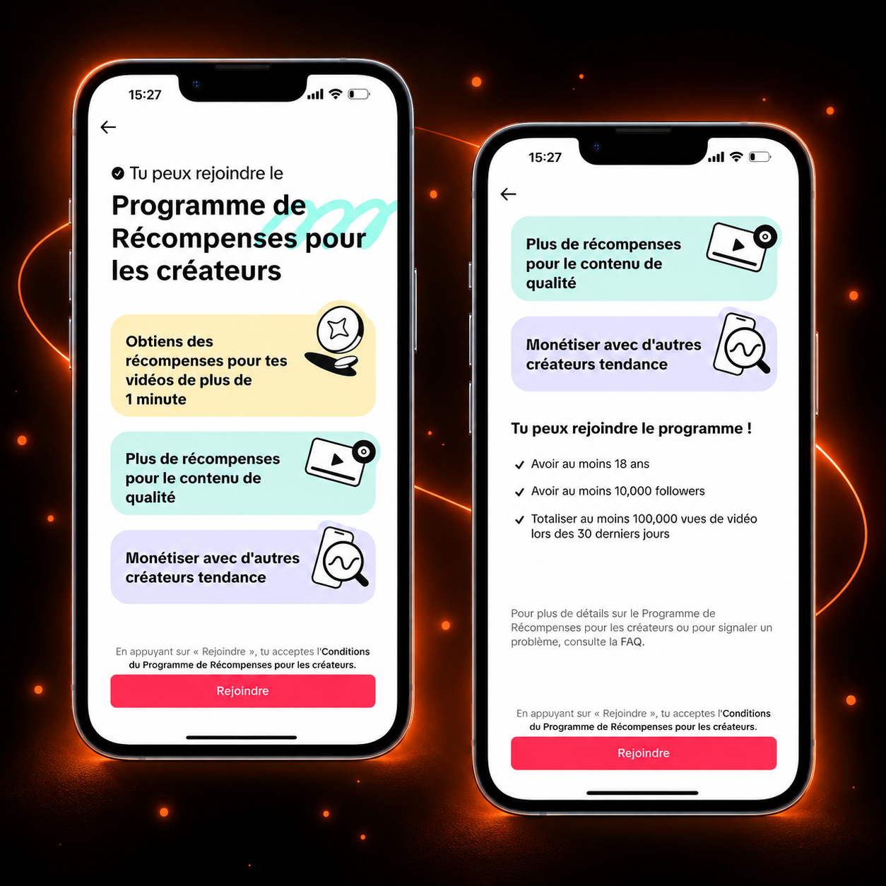 Éligibilité au Programme de Récompenses pour les créateurs sur iPhone