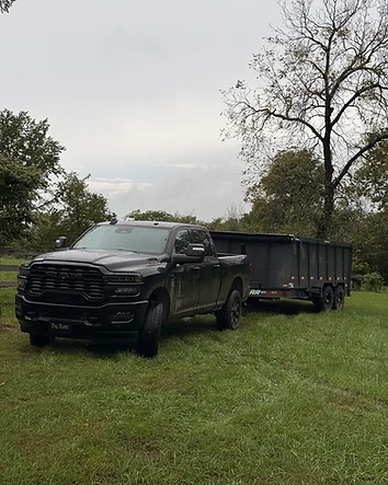 Our truck and trailer ready for work