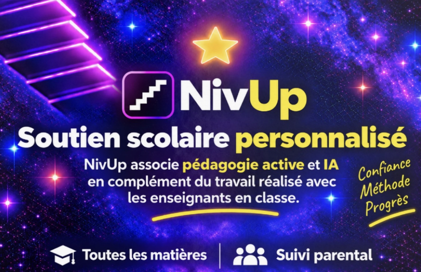 NivUp — En-tête : Soutien scolaire personnalisé