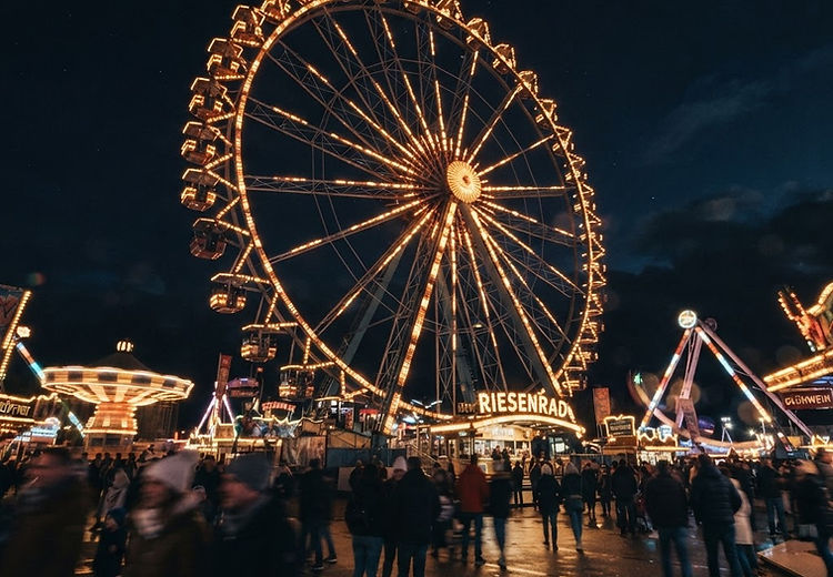 Kirmesriesenrad bei Nacht