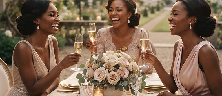 Sisters toasting at a Society gathering