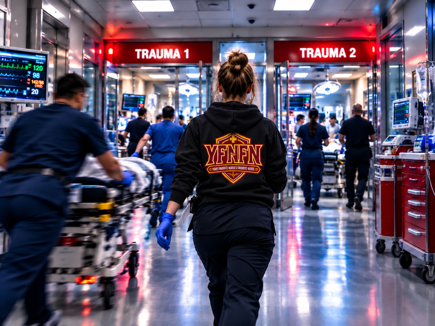 YFNFN nurses in the supply room
