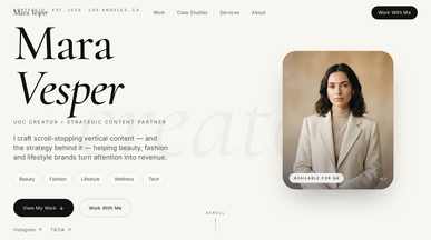 UGC Creator Portfolio template preview