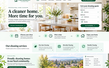 Cleaning Service Booking Site — Cleaning concept project