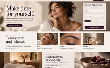 Beauty Studio Booking Experience — Beauty & Wellness concept project
