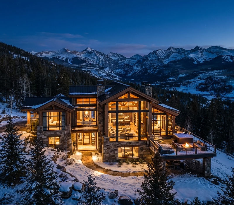 Colorado mountain property at dusk